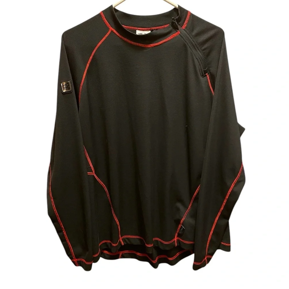 Harley-Davidson Ladies 2XL Long Sleeve Top. Gently used. Stunning Red Trim! - Picture 1 of 12